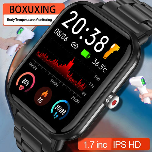 2023 New Health Smart Watch Men Temperature Monitoring Heart Rate Blood Pressure Sleep Multifunctional Smart Watch Man Women+Box