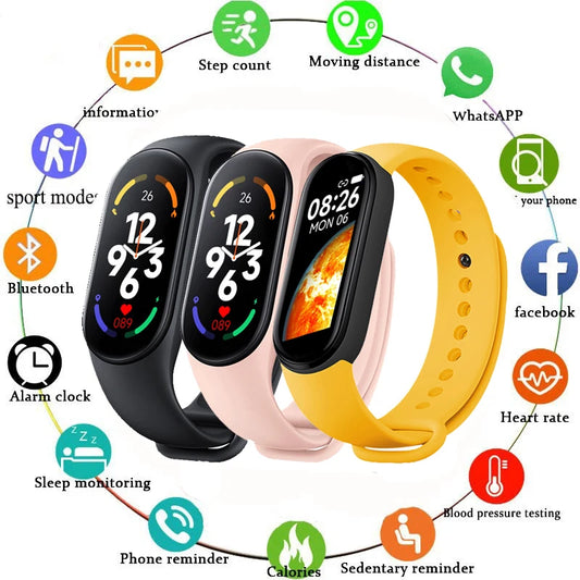 M7 Smart Watch Men Women Fitness Tracker Watch Heart Rate Blood Pressure Monitor Smartwatch Sports Waterproof Watches Smart Band